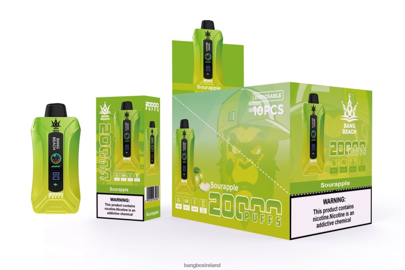 Bang Box Ireland - Bang Beach 20000 Puffs Smart Screen Vape Sour Apple NV2H6V1