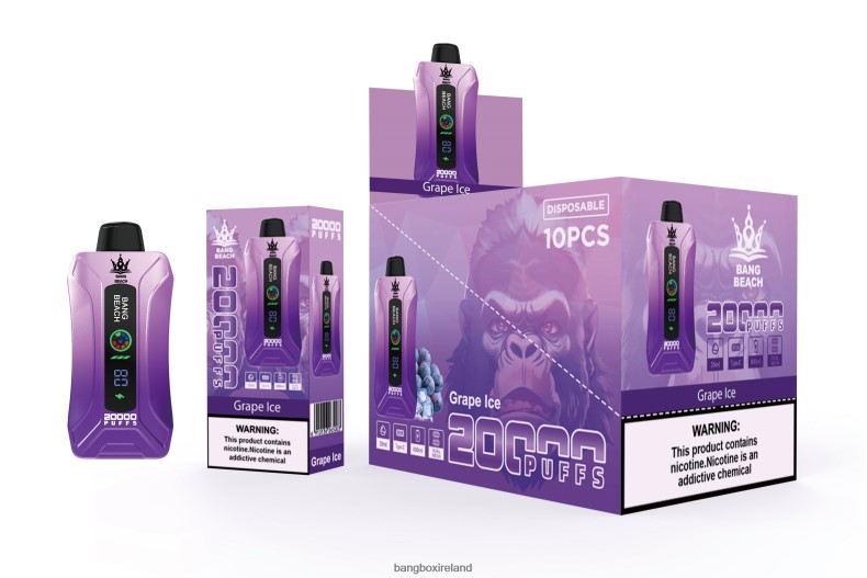 Vape Bang Box - Bang Beach 20000 Puffs Smart Screen Vape Grape Ice NV2H6V10