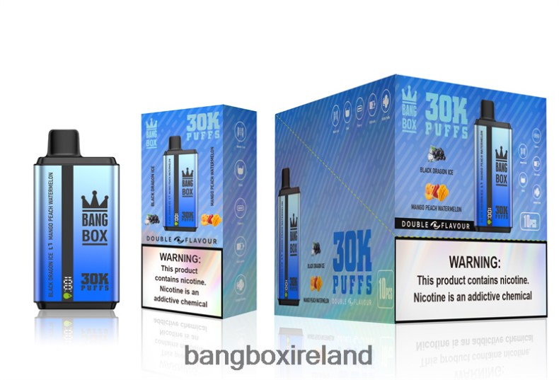 Bang Box Ireland - Bang Box 30000 Puffs Dual Flavors Black Dragon Ice & Mango Peach Watermelon NV2H6V71