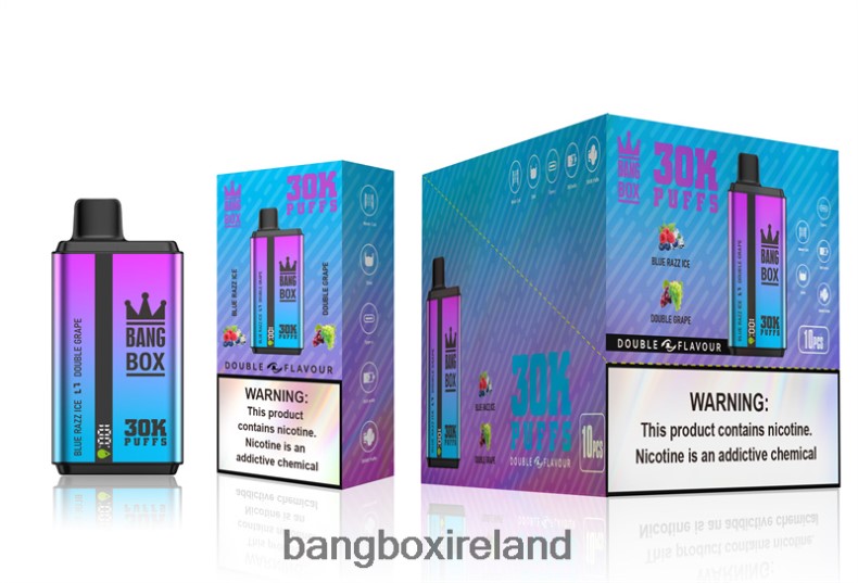 Bang Box Vape - Bang Box 30000 Puffs Dual Flavors Blue Razz Ice & Double Grape NV2H6V72